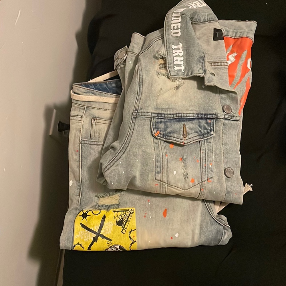 Men thrt denim set
